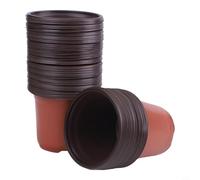100 Pack Plastic Nursery Pots, Ventilated Growing Pots with Balanced