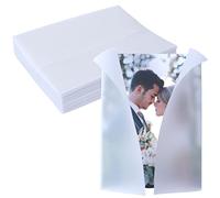 100 Pack Pre-Folded Vellum Jackets for 5x7 Invitations -Vellum Envelope for Wedding Invitations Wraps - Bulk Translucent Paper Envelope Liners for Wedding Cards