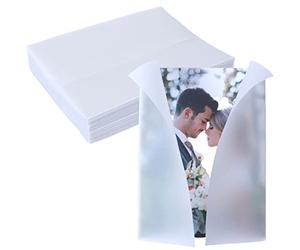 100 Pack Pre-Folded Vellum Jackets for 5x7 Invitations -Vellum Envelope for Wedding Invitations Wraps - Bulk Translucent Paper Envelope Liners for Wedding Cards