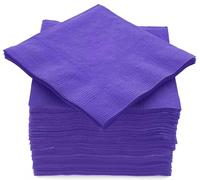 100 Pack Purple Beverage Napkins, Big Party Pack, 2 Ply, Ideal for Wedding, Party, Birthday, Dinner, Lunch, Cocktails. (5” x 5”) by Amcrate