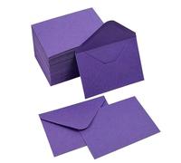 100 Pack Purple Gift Card Envelopes 4 x 2.75" Mini Envelopes 120GSM Small Paper Business Gift Card Sleeves Bulk,Tiny Little Greeting Card Envelope Pockets for Invitation (Purple)
