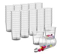 100 Pack - RE-GEN 60ml Graduated Clear Reusable Measuring Cups Pots Container Beaker Tubs - Ideal for Medicine, Kitchen Cooking, Catering, Medical Lab, Home