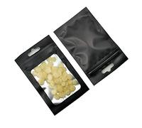 100 Pack Resealable Mylar Matte Clear Window Zipper Lock Bags with Euro Hang Hole for Zip Food Storage Lock Pouches Plastic Aluminum Foil Packet (10x18 cm (3.9x7.1 inch)