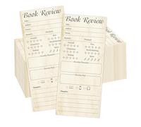 100 Pack Retro Book Review Bookmark Book Lovers&Readers Review Bookmarks 3.5x8 Inch-Book Tracker Note Pads Bookmark for Reading Journals Book Review Tracker Reading Log for Bookworm Readers Students