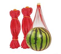 100 Pack Reusable Watermelon Mesh Bags with Drawstring, Garden Fruit Protection Netting for Growing Melons and Vegetables, Red Grow Bags 16/18/20 Inch