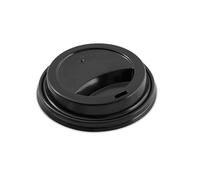 100-Pack Ripple Coffee Cup Lids - Snap Lids Fits 8oz / 240ml Paper Cups - Secure Fit, Spill-Proof Take-out Lids (BLACK)