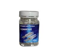 100-Pack RJ45 CAT6 Pass Through Connectors for Solid or Stranded UTP Network Cable - Ethernet Plugs