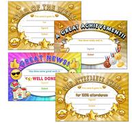 100 Pack School Award Certificates Teacher Star of W ttendance & Performance (A6 Size)