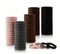 100 Pack Seamless Hair Ties for Women, Soft Elastic Hair Bobbles, No Damage Ponytail Holders for Thick Curly Hairs, Strong Stretch Hairs Bands, Colorful Daily Casual Hairstyle Accessories