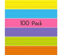 100 Pack Sentence Strips, Ruled Rainbow Sentence Strip Lined Paper for Handwriting Practice Learning Tool Classroom School, Office Supplies (6 Assorted Colors, 17” x 3”)