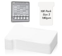 100 Pack Size 2 T-Card Re-Fills White 180gsm Planning T Cards for Pegboard Office & Factory Wall Planner System W60x Bottom W48X Full H85mm