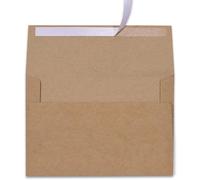 100 Pack, Size A4, 100lbs Brown Kraft Paper 4 x 6 Envelopes - for 4x6 Cards| Self Seal| Perfect for Weddings, Invitations, Baby Shower| Stationery for General, Office | 4.25 x 6.25 inches (A4)