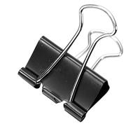 [100 Pack] Small 25mm Black Foldback Clips Office Paper Binding Bulldog Grips