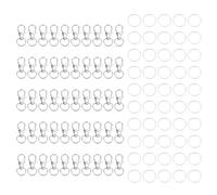 100 Pack Swivel Lobster Clasps with Rings Swivel Hook with Ring Lobster Clasps for Key Chain Durable Key Ring Attachment, フリーサイズ