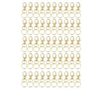 100 Pack Swivel Lobster Clasps with Rings Swivel Hook with Ring Lobster Clasps for Key Chain Durable Key Ring Attachment, フリーサイズ