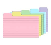 100 Pack Tabbed Index Cards 3x5 Lined Index Card Dividers with Tabs 3" x 5", Colored, 220 GSM Thick Paper