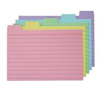100 Pack Tabbed Index Cards 4x6 Lined Index Card Dividers with Tabs 4" x 6", Colored, 220 GSM Thick Paper