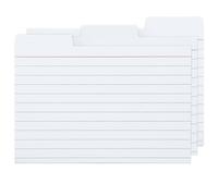 100 Pack Tabbed Index Cards 4x6 Lined Index Card Dividers with Tabs 4" x 6", White, 220 GSM Thick Paper