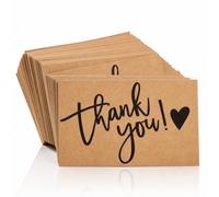 100 Pack Thank You Cards Multipack, Thank You Cards Small Business, Thankyou Greeting Notes Cards for Weddings, Birthdays, Graduations & Gifts, 9x4.5cm Thankyou Business Card Bulk Set