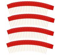 100 Pack Toothpick Flags, Blank Toothpick Flags, Food Label Sticks for Parties, Buffets, Cupcake Toppers, Cheese Labels, Charcuterie Boards, and Cocktail Picks, Red