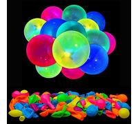 100 Pack UV Neon Balloons, 7 Colors Glow Balloons, 12 Inch Glow in the Dark Balloon for Blacklight Black Light Party, Neon Party Decorations and Supplies