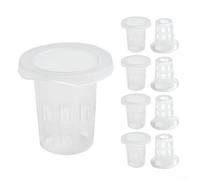 100 Pack Vegetable Net Cups, 35mm Slotted Mesh Pots for Hydroponics, Aquaponics and Orchid Soilless Culture, Plastic with Wide Lip for Aeration