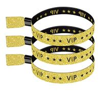 100 Pack VIP Cloth Event Wristband, Solid Color Cloth Wristbands, Color Wristbands Without Logo Resistant, Suitable for Lightweight Concert Wrist Strap for Activities, Parties (Color : Gold)