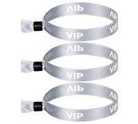 100 Pack VIP Wristbands for Event | Premium Cloth Wristband with Heat Transfer Printed |VIP Lettering Wristband for Events, Festivals and Access Control | Silver