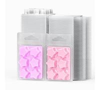 100 Pack Wax Melt Containers with 6 Cavity Clear Plastic Wax Melt Clamshell for DIY Wax Melt Candles, Shape (Star)