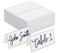 100 Pack Wedding Place Cards for Table Setting, Blank Table Name Cards, Gold Place Cards for Birthday, Banquet, Events, Reserved Seating