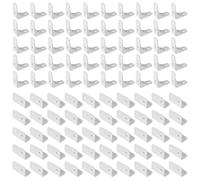 100 Pack White L Brackets - 4-Hole Round Corner Braces for Shelves, Cabinets, Furniture Repair - Heavy Duty ABS, Easy Installation, Homeowners/Contractors/DIY Use