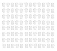 100 Pack White Silicone Rubber Replacement Mushroom EarTips Earbud Compatible for Motorola Kenwood Icom Yaesu Baofeng HYT Midland Cobra Radio Surveillance Acoustic Tube Earpiece Headset (100 Pack)