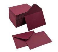100 Pack Wine Red Gift Card Envelopes 4 x 2.75" Mini Envelopes 120GSM Small Paper Business Gift Card Sleeves Bulk,Tiny Little Greeting Card Envelope Pockets for Invitation (Wine Red)