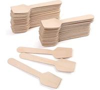 100 Pack Wooden Spoon, Disposable Spoons(95mm/3.7"), Biodegradable and Compostable Wooden Dessert Spoons