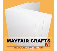 100 Pack x A6 White Card Blanks 250gsm - Pre Creased by Mayfair Crafts