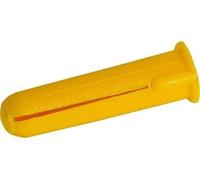 100 Pack Yellow Wall Plugs - Heavy-Duty Fixings for Brick, Concrete, Stone & Plasterboard - Ideal for Lightweight Fixtures, Shelves & More