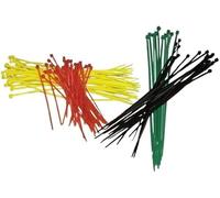 100 Pack Zip Cable Ties Multicolour, Tensile Strength with UV Resistant, Nylon Plastic Self Locking Large Wrap for Tidy Wires Home Workshop and Garden (100mm / 150mm / 200mm / 250mm)