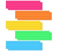 100 Packs Colored Sentence Strips 3” x 12” Vibrant Learning Strips 5 Colors Lined Word Card for Teachers, Classroom and Office
