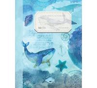 100 Page Standard 7.5''x 9.75'' Composition Notebook with Premium Vintage Marine Cover Design: Cute Nautical Ocean Design with Whales Sea Life College-Ruled Notebook with Cream Paper