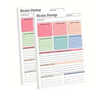 100 Pages A5 Brain Dump Tear-Off To Do Notepad for Daily Planning,Minimal Planning Tool,Efficient Task Organizer, Management Manual, Tear-Off Design, 2