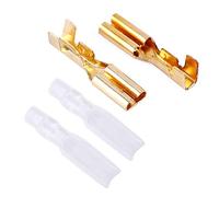 100 Pair Crimp Terminal Connector, 2.8mm Gold Brass Plug Spring Terminal with Transparent Sheath, Electric Wire Connectors Set for Car Speaker, Vehicle Instrument