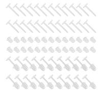 100 Pairs Clear Earrings, 0.47x0.2in Earring Posts 0.2x0.22in Plastic Earring Backs Stoppers Plastic Ear Pins Clear Studs for Ears Earring Retainers Flat Plastic Earrings Earnuts for Sports Work
