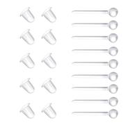 100 Pairs Clear Earrings for Sports Plastic Transparent Earrings Stud Retainers Plastic Pins and Back Rubbers Stoppers for Women Men Sports Work Jewelry Makings (3mm, Ballt Headed)