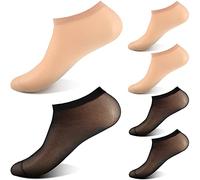 100 Pairs Disposable Try on Socks Disposable Foot Socks Disposable Nylon Socks Disposable Slip on Socks for Guest Women Men to Try on Shoes, Black, Nude
