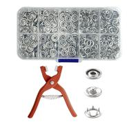 100 Pairs of Metal Snaps, with 1 Pcs Quick Clamp, Fasteners, Snap Set, Suitable for Garment Making, Sewing Leather, Jeans