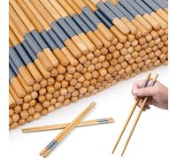 100 Pairs Reusable Bamboo Chopsticks, 24 cm Natural Wooden Chopstick Bulk, Classic Japanese & Chinese Style Bamboo Chopsticks, Non-Slip & Dishwasher Safe Chop Sticks for Restaurant, Kitchen, Home