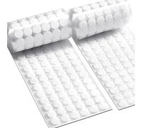 100 Pairs Self-Adhesive Hook and Loop Dots, 20 mm Self Adhesive Sticky Hook and Loop Fastener, Double-Sided Sticky Dots for Crafts on Paper, Plastic, Glass, Metal (White)