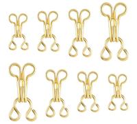 100 Pairs Sewing Hooks and Eyes Closure 9/12/14/16mm Gold Bra Snap Hook Replacement for Clothing Sew On Snaps Hook Replacement for Trousers Crafts Bra Clothing Skirts Replacements Sewing