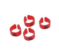 100 Pcs 1-100 Numbered Poultry Product Inner Diameter 12mm/14mm Digital Bird Foot Ring Pigeon, Red