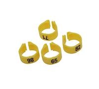 100 Pcs 1-100 Numbered Poultry Product Inner Diameter 12mm/14mm Digital Bird Foot Ring Pigeon, Yellow